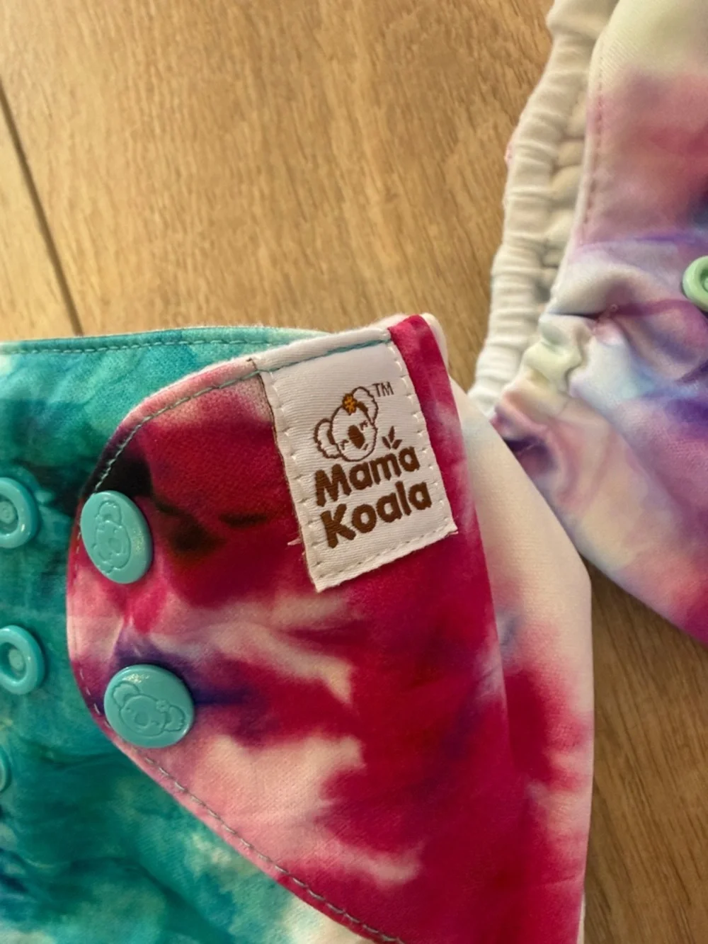 Tie-Dye Snap Cloth Diaper Cover — Blue, Purple & Teal x2 and three changing pad